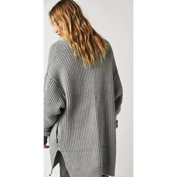 Free People Gray Nightingale Cardi GUC - Picture 2 of 6